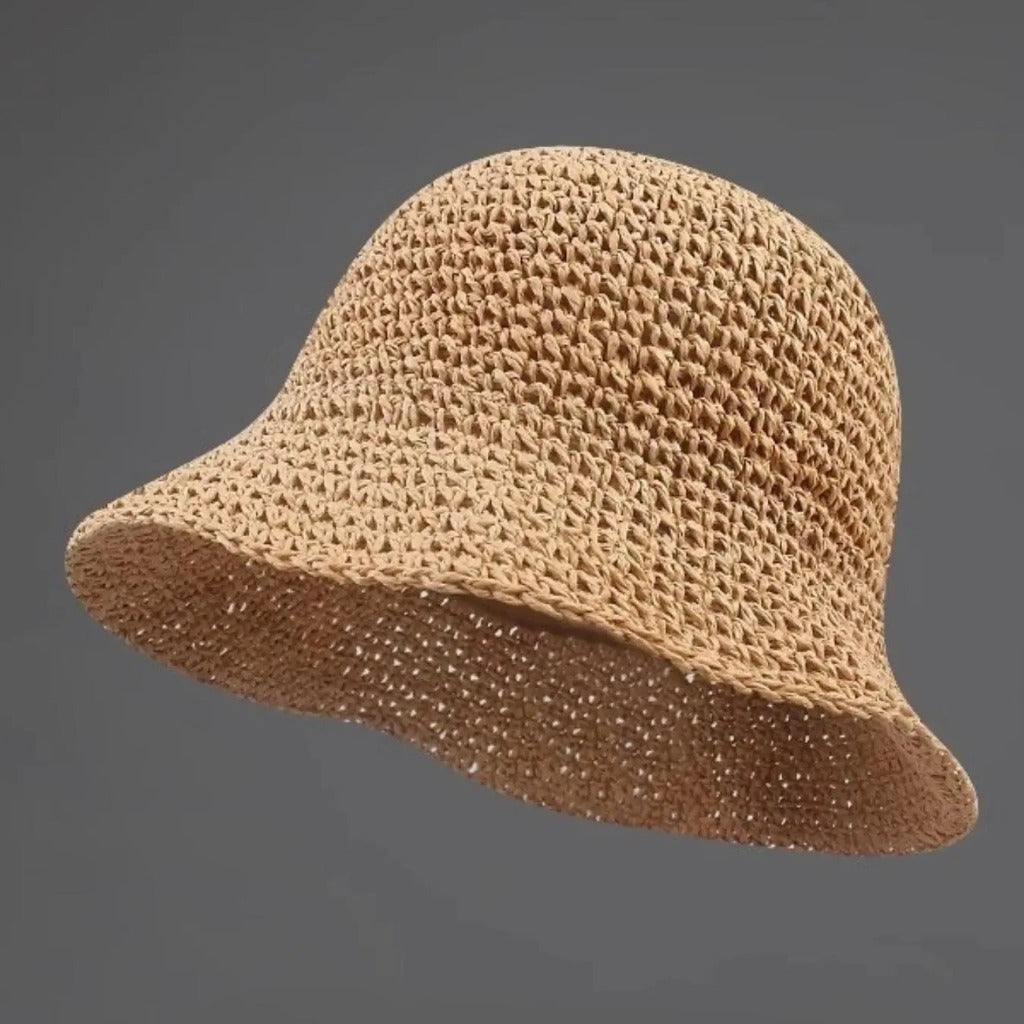 Chapeau bob en paille tissée à la main pour femme – Chapeau d'été respirant