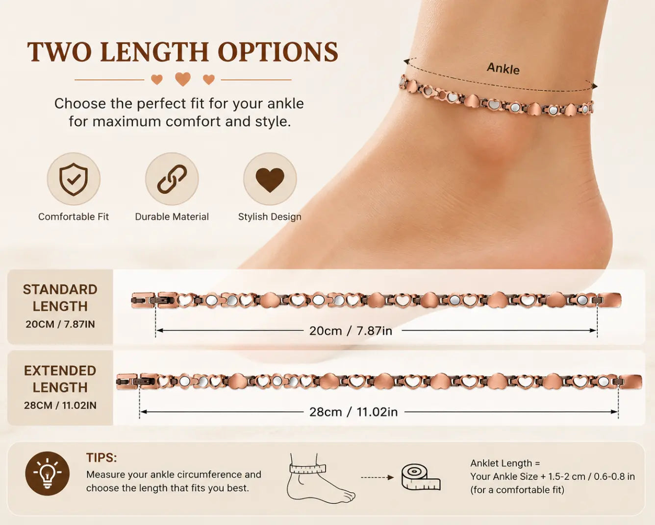 Magnetfeldtherapie X-Link Fußkette & Armband für Herren & Damen