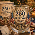 Amerika 250 Liberty Bell Patriotisches Glasbecher-Geschenkset