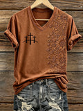 Damen T-Shirt im Retro-Westernstil mit „Faith“-Aufdruck