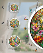 Acrylic Jigsaw Puzzle Suncatcher - Hummingbird Bloom