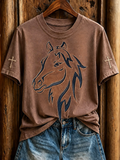 Damen Retro Western "Faith" Print T-Shirt