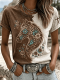 Damen T-Shirt im Retro-Western-Stil mit Glaubens-Print
