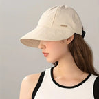 Women's UPF 50+ Wide Brim Sun Visor Hat for Ponytails