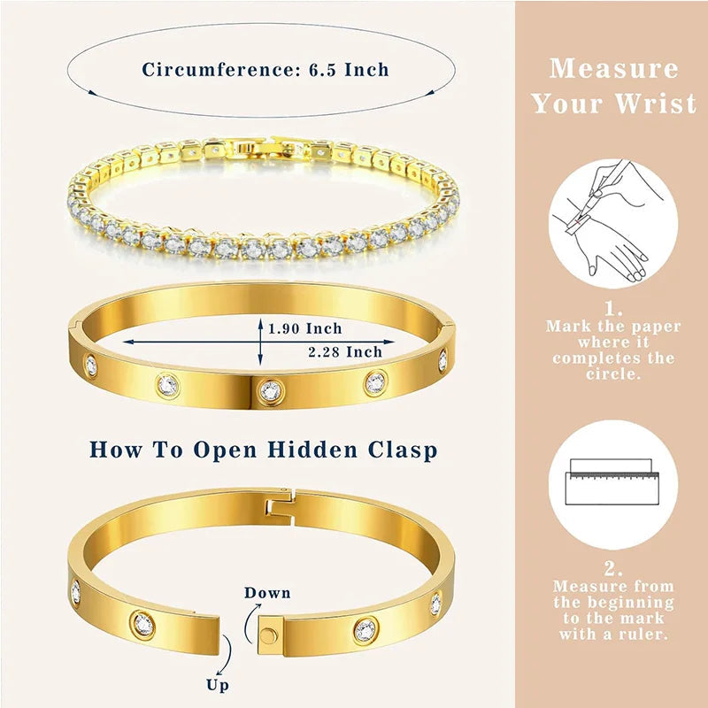 Tennisarmband Manschetten Set