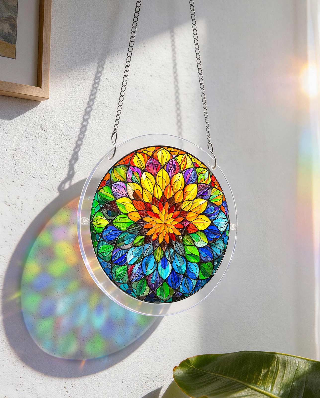 Acrylic Jigsaw Puzzle Suncatcher - Spectrum Bloom Mandala