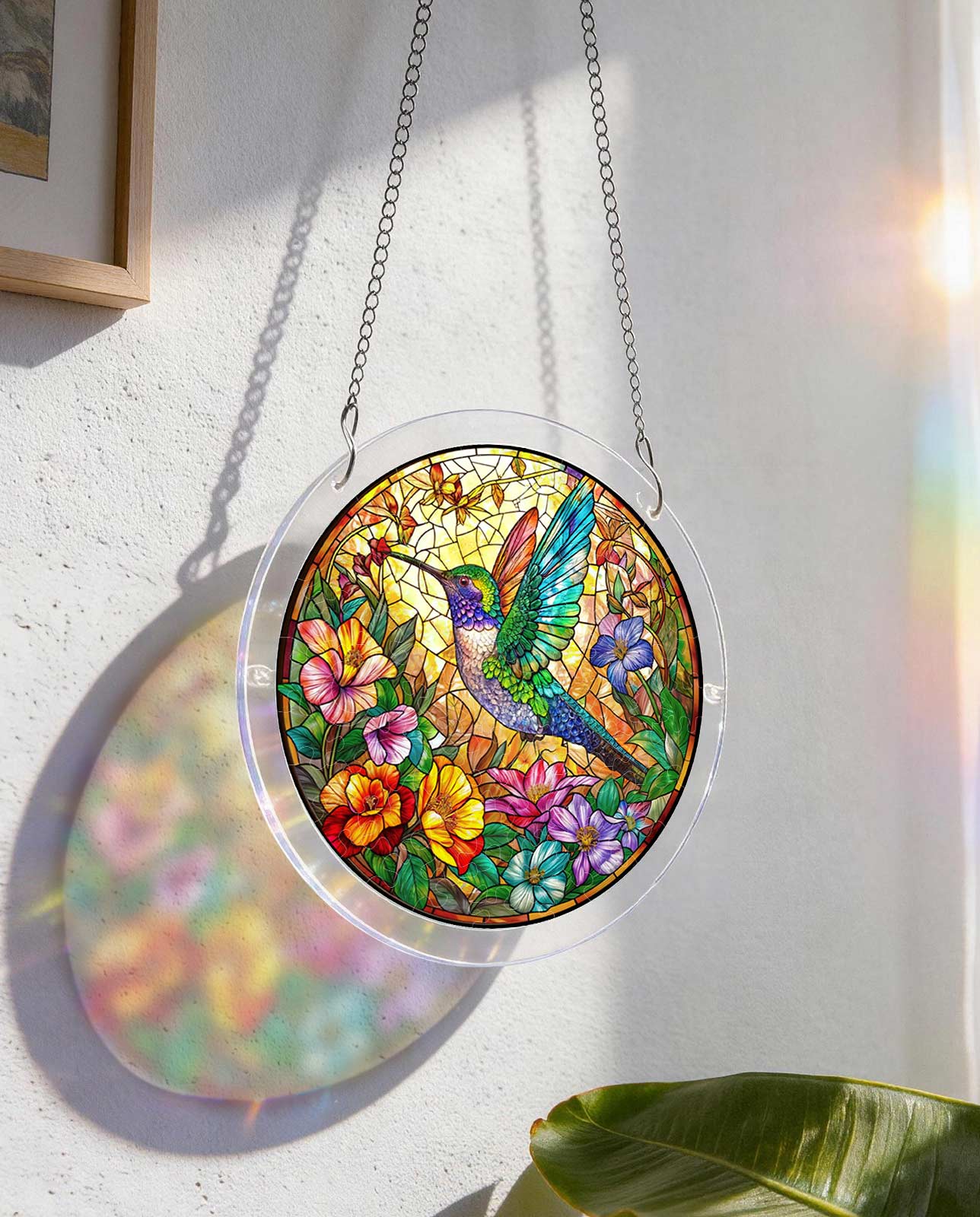 Acrylic Jigsaw Puzzle Suncatcher - Hummingbird Bloom