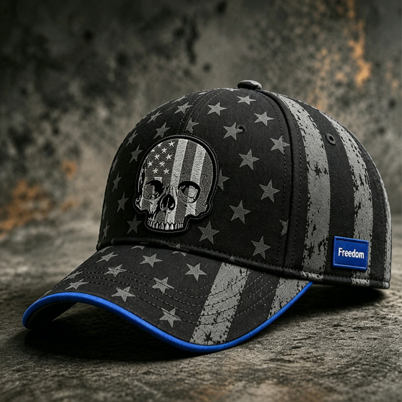 Casquette de baseball décontractée avec imprimé tête de mort rétro