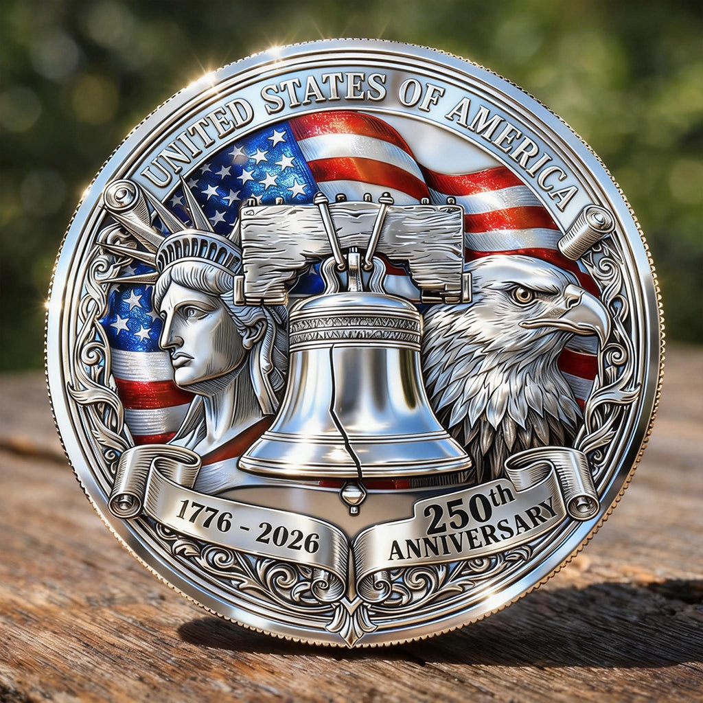 Pièce commémorative du 250e anniversaire de la liberté américaine (1776–2026)