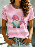 Damen Brustkrebs-Bewusstsein Print Freizeit T-Shirt