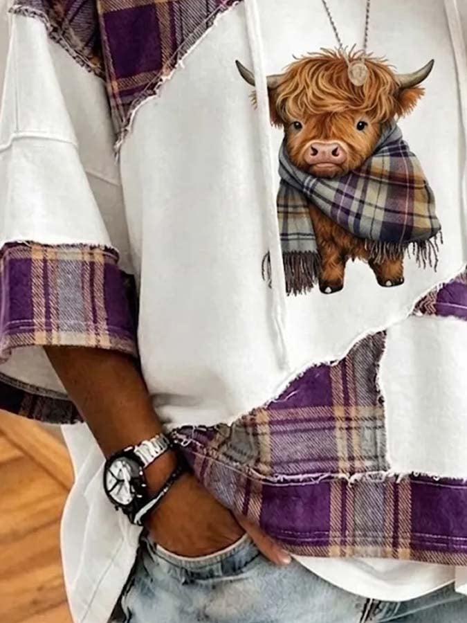Damen-Freizeit-Oberteil mit Retro-Print