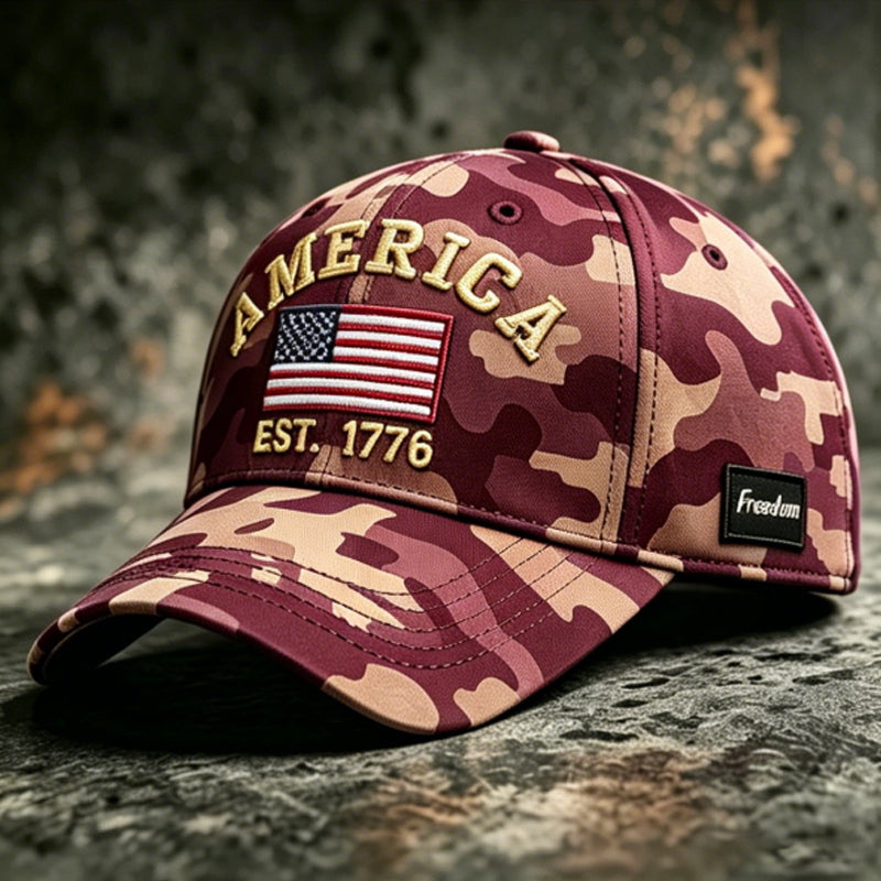 Casquette de Baseball Décontractée avec Imprimé Camouflage Rétro
