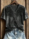Women's  Retro Faith Print T-shirt