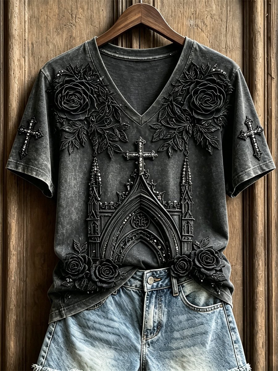 Women's  Retro Faith Print T-shirt