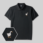 Goose Geek Embroidered Polo Shirt