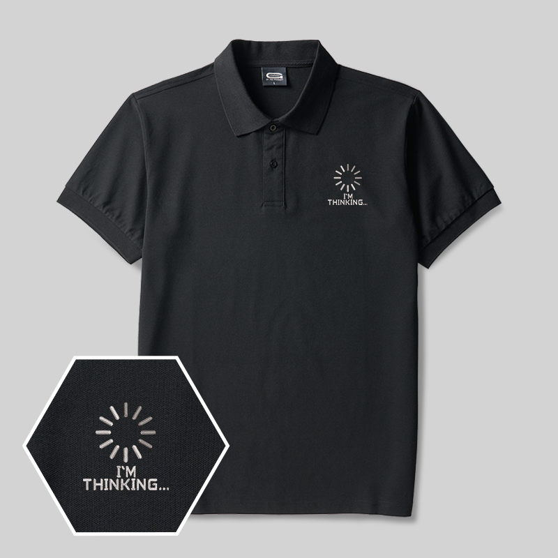 I'm Thinking Geek Embroidered Polo Shirt