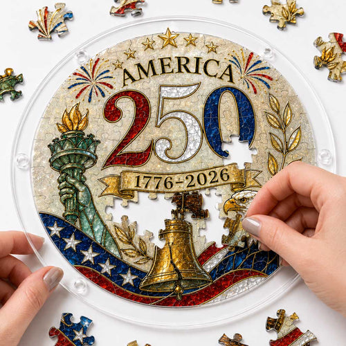 Ornement de Suncatcher Puzzle en Acrylique pour le 250e Anniversaire de l'Amérique