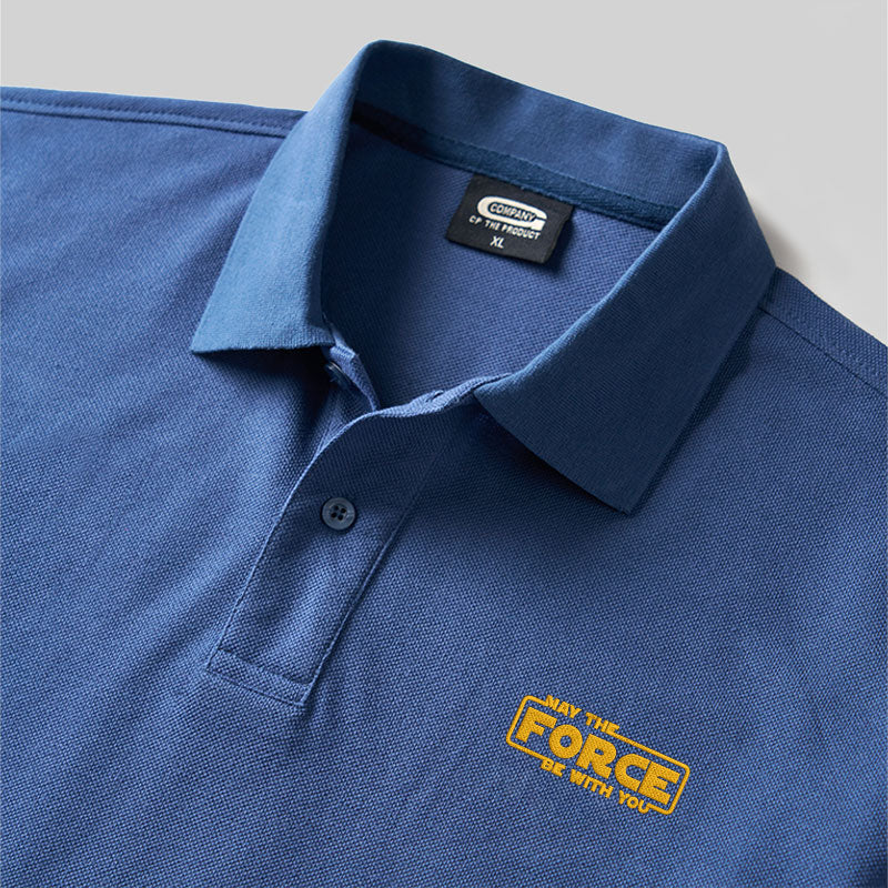 May The Force Geek Embroidered Polo Shirt