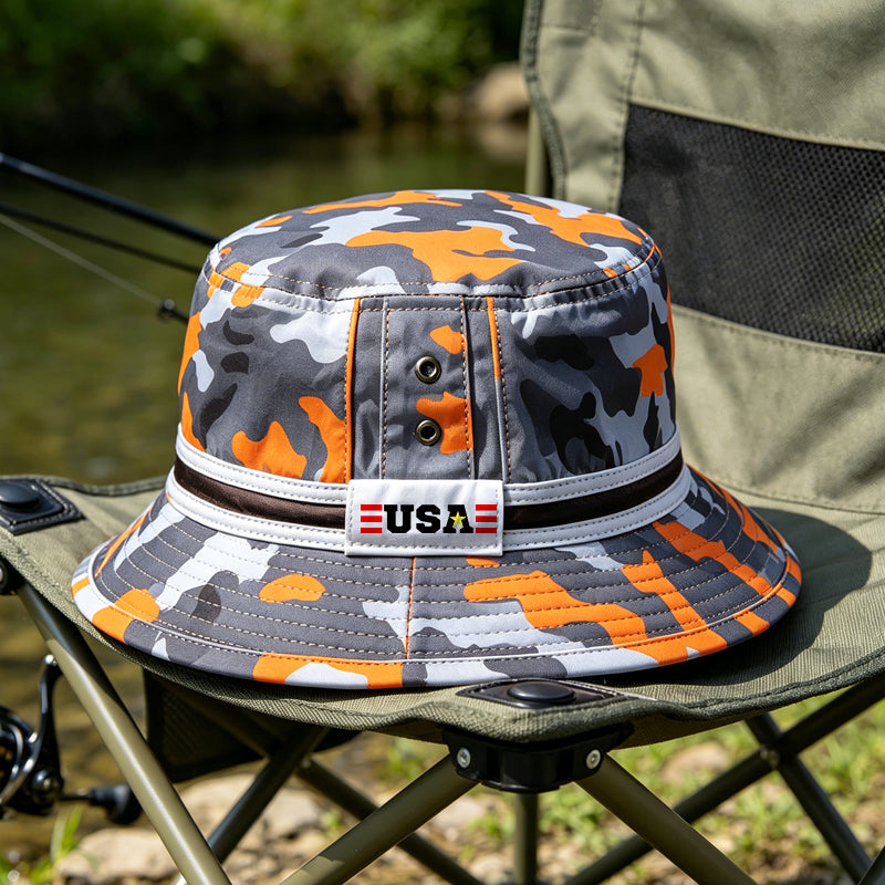 Unisex Camouflage-Print Casual Bucket Hat