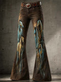 Damen-Freizeithose mit Retro-Print