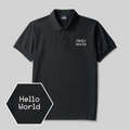 Hello World Geek besticktes Poloshirt