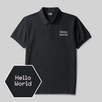 Hello World Geek besticktes Poloshirt
