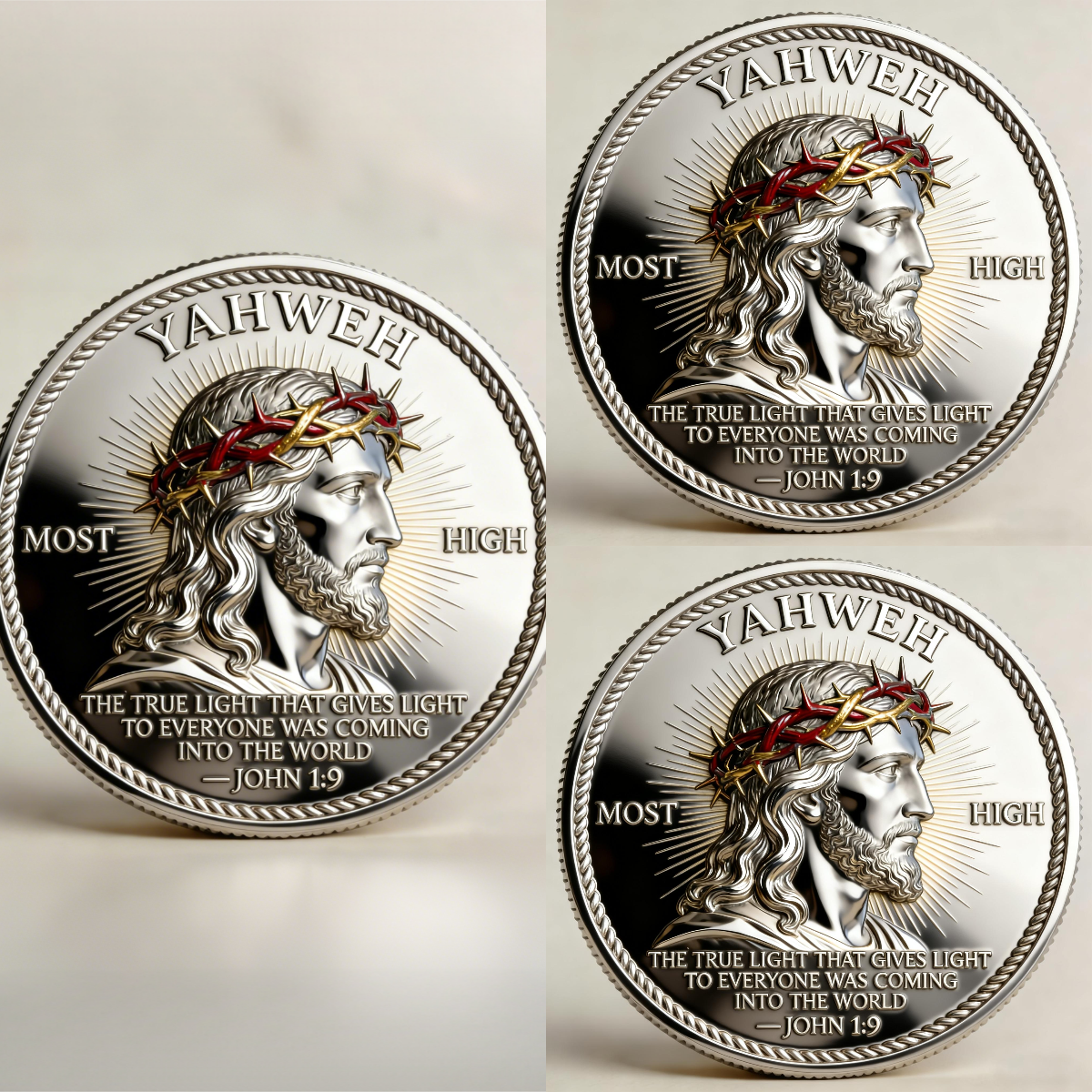 🏆Flash Sale 60% RABATT - 🙏„Jahwe – Das lebende Licht“ Gedenkmünze des Glaubens