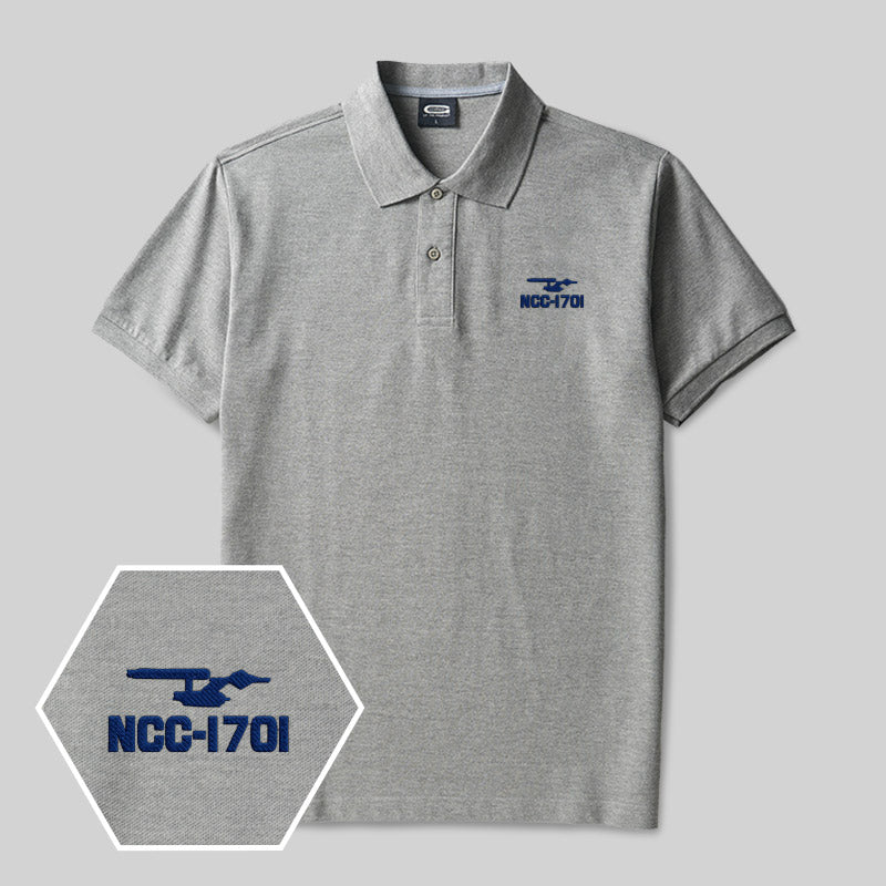 Scifi Spacecraft Geek Embroidered Polo Shirt