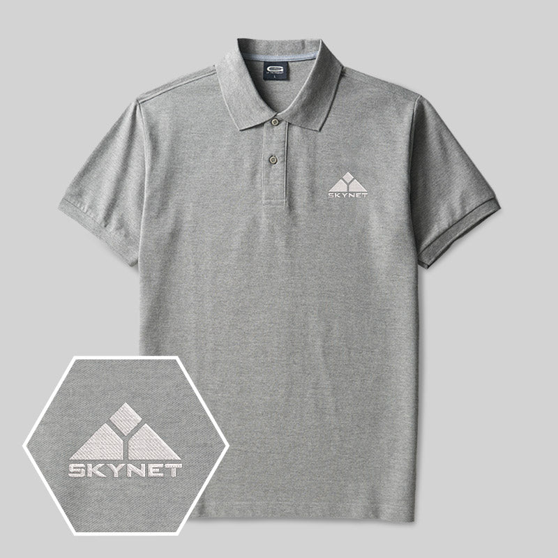 Geek Skynet Besticktes Polo-Shirt