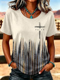 Western-T-Shirt für Damen mit Glaubensdruck