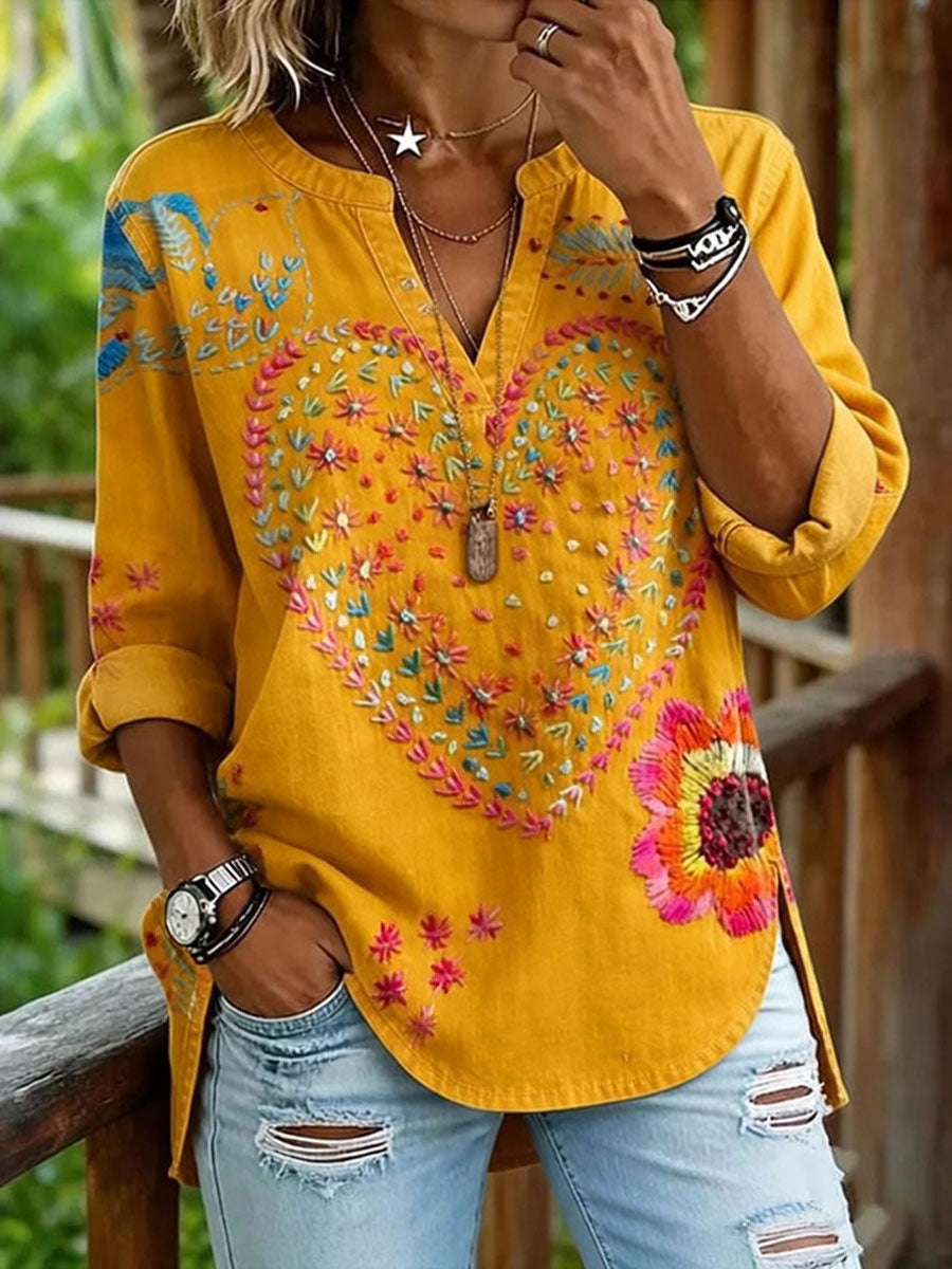 Women'S Casual Floral Print Top