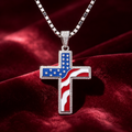 American Flag Cross Necklace