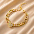 Butterfly Heart Anklet for Women – Gold/Silver Plated