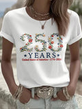 Women's 250 American Embroidered Pattern T-shirt