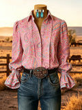 Vintage Western Blumenhemd für Damen