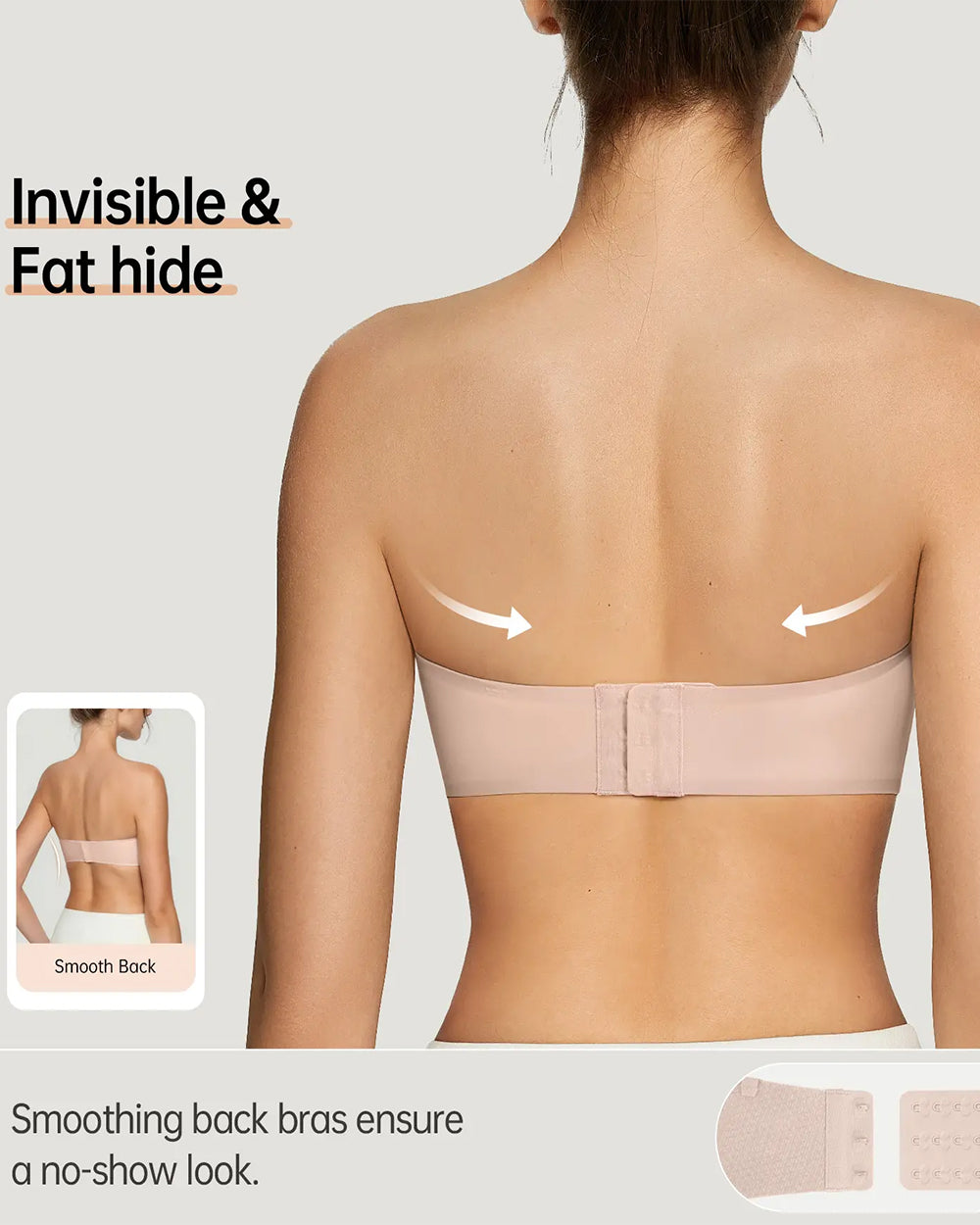 Nahtloser trägerloser BH für Damen | Kabelloses rutschfestes Bandeau