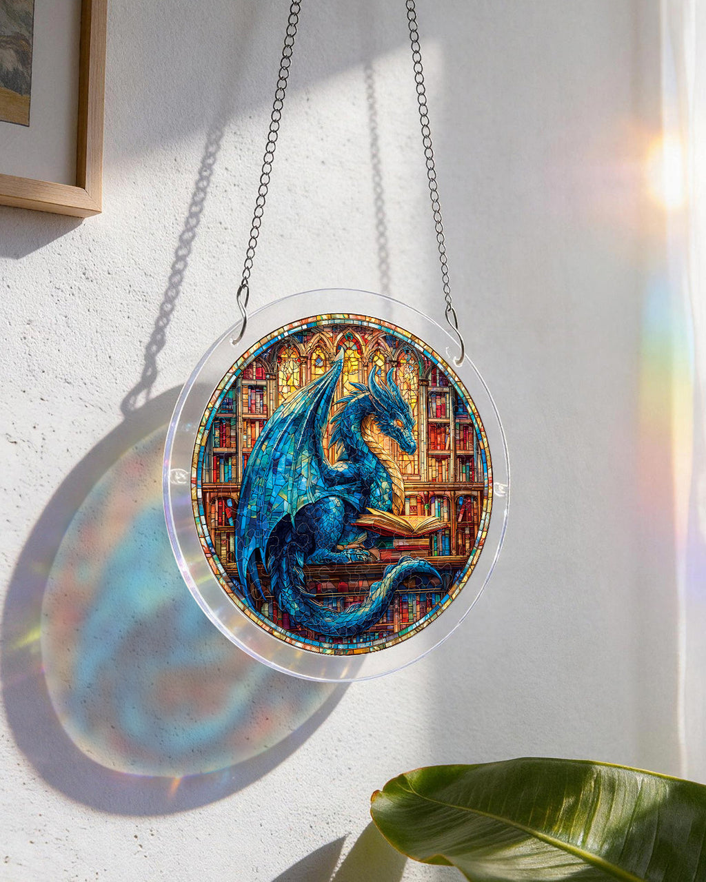 The Blue Dragon Library Light Suncatcher-Acrylic Window Art
