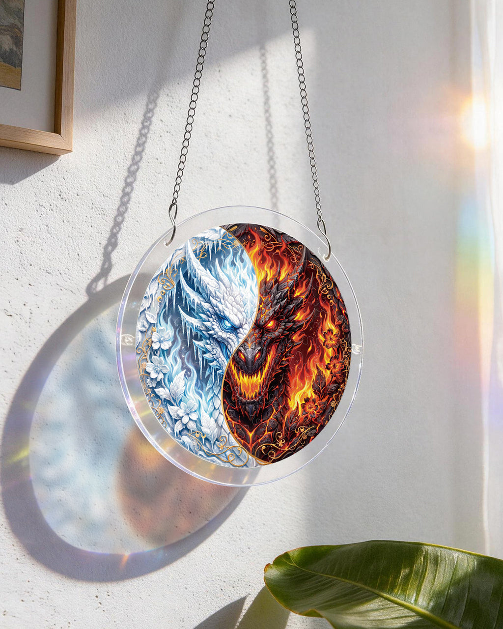 Twin Dragon Realm Light Suncatcher-Acrylic Window Art