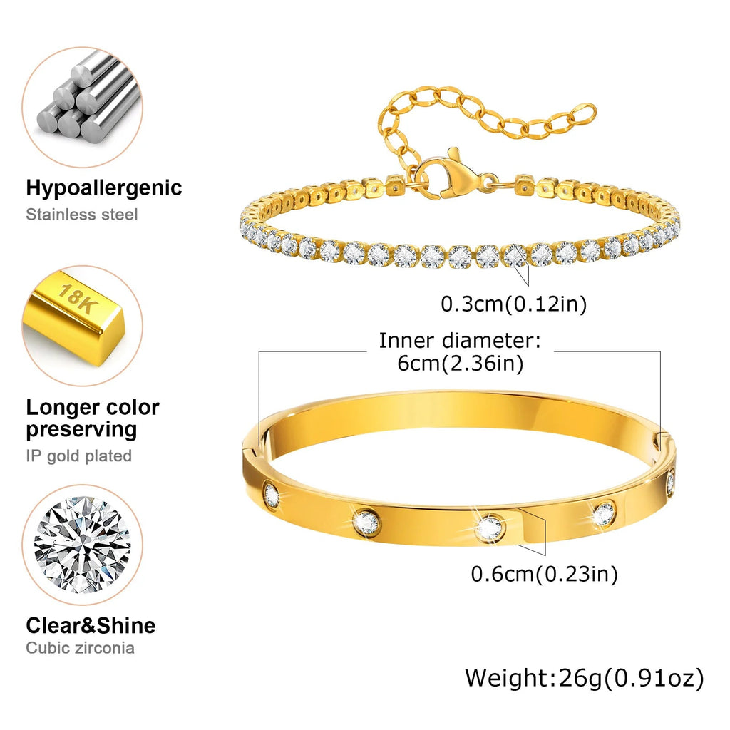 Tennisarmband Manschetten Set