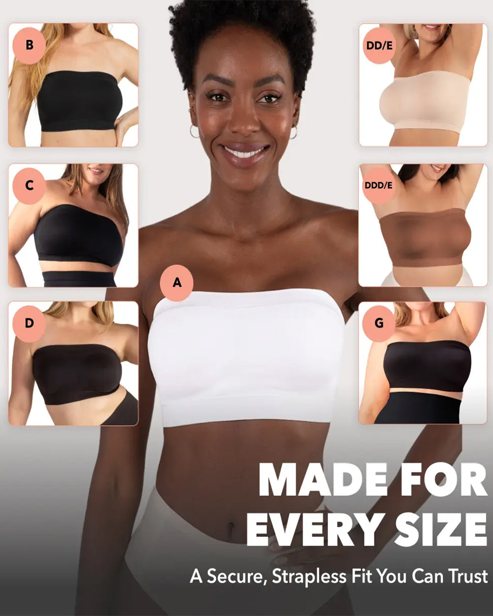 Women's Convertible Strapless Bandeau Bra