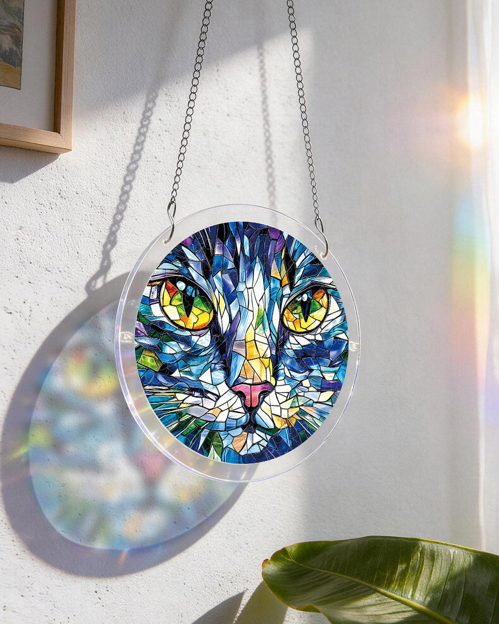 Mosaic Cat Light Suncatcher-Acrylic Window Art