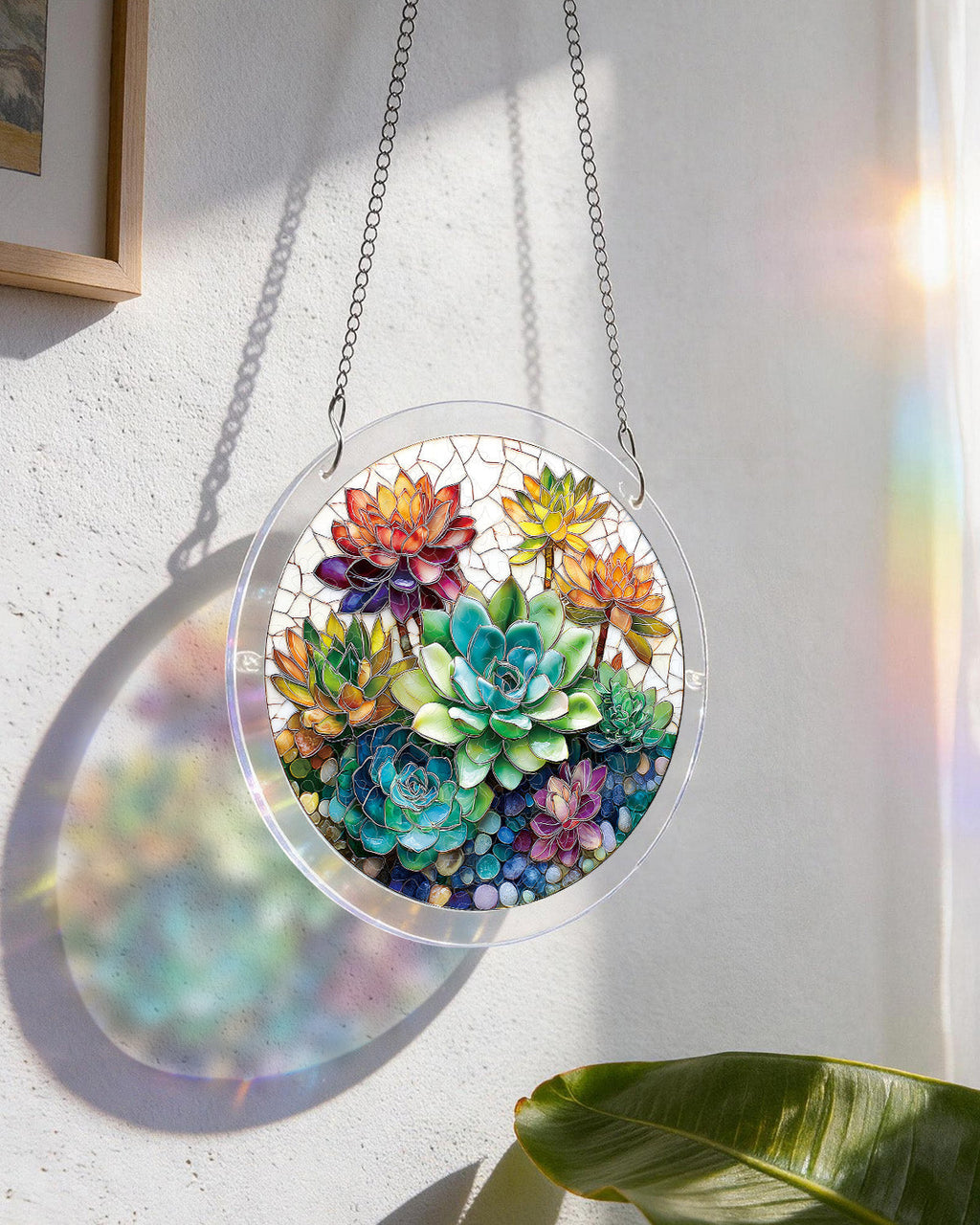 Dreamy Succulent Garden Light Suncatcher-Acrylic Window Art
