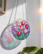 Morning Glow Tulips Light Suncatcher-Acrylic Window Art