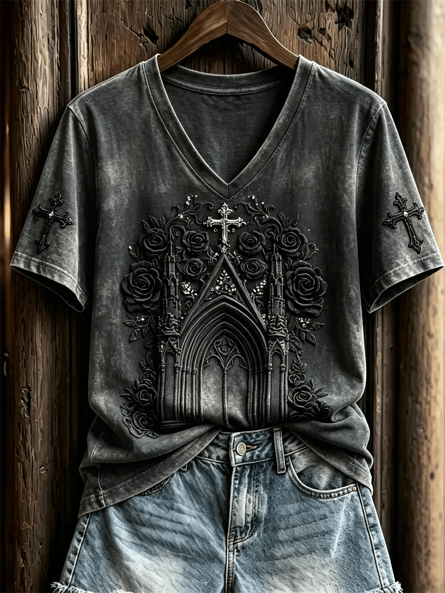 Women's  Retro Faith Print T-shirt