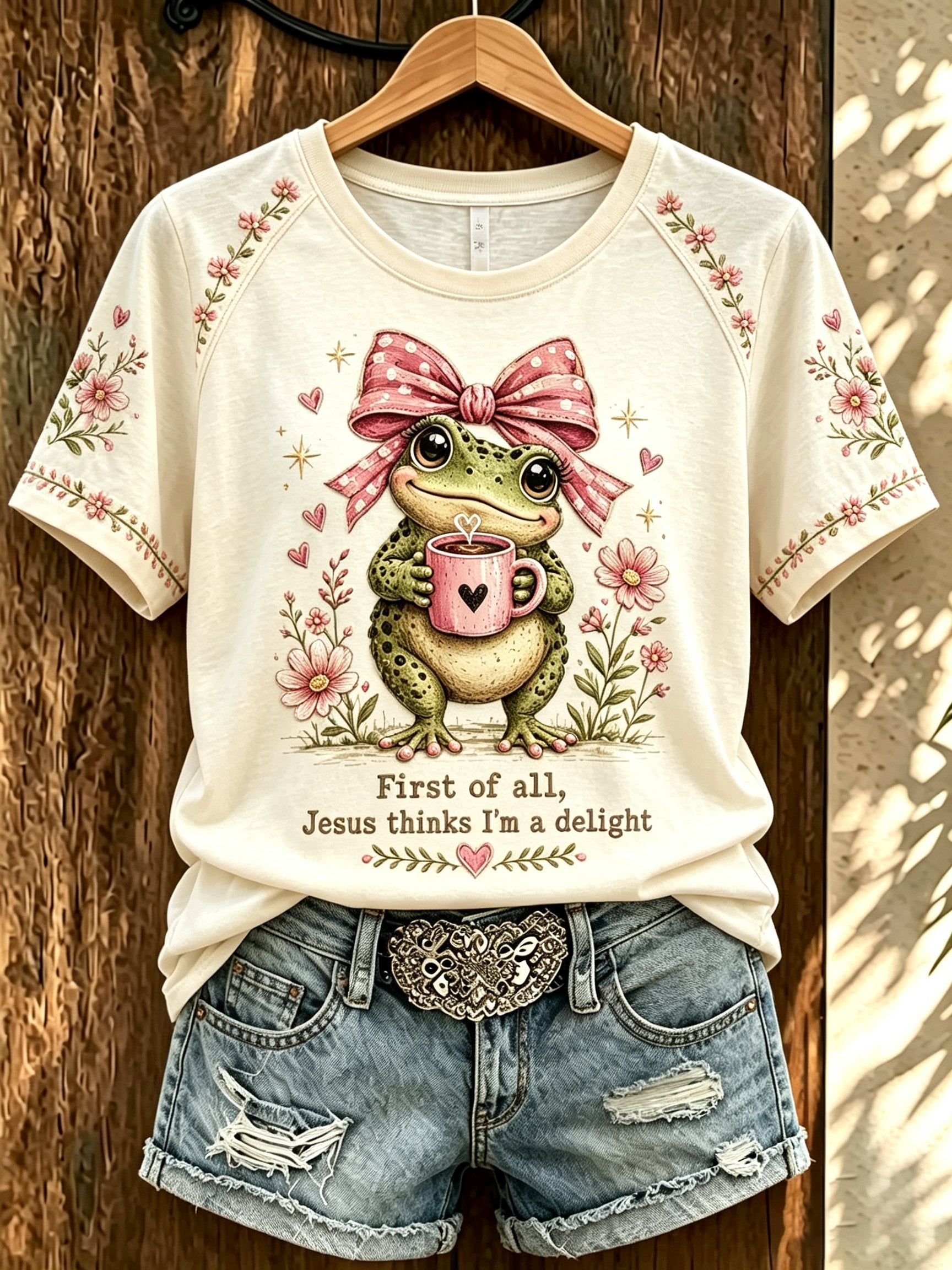 Women's 'Jesus Thinks I'm A Delight' Printed Casual T-Shirt