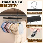 2-Pack Wooden Hat Organizer with Clips