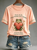 Women'S Casual Short-Sleeve T-Shirt With Faith & Mental Health Print