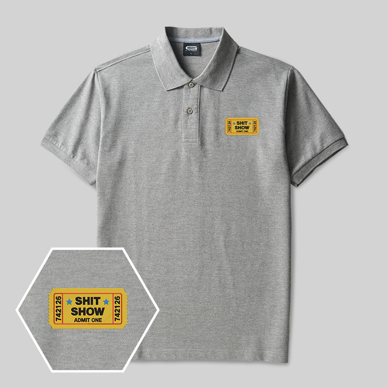 Shit Show Geek Embroidered Polo Shirt