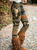 Leggings für Damen im Western-Stil mit Kreuz-Print