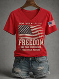 Damen Freiheit Print T-Shirt